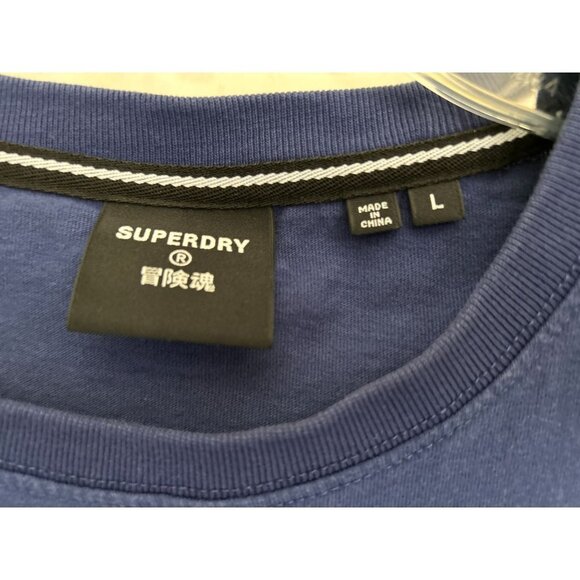 Men's Large Superdry Blue Cotton Tee T-Shirts - Picture 5 of 6